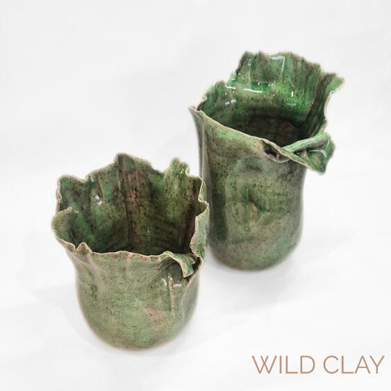 Fern Edge Vessel 11cm h $72 1 Available 16cm h $92 1 Available A stoneware vessel featuring a sculpted rim and earthy greenstone tones.