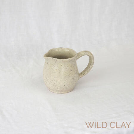 Speckle Milk Jug $45.00 | 250ml |1 available Simply thrown white speckle clay jug in a milky matt glaze.