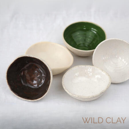 Mini grazing bowls $18.00 | 3-4cm H x 9cm W 1 Outback & 1 White available Mix of pinched and wheel thrown bowls.